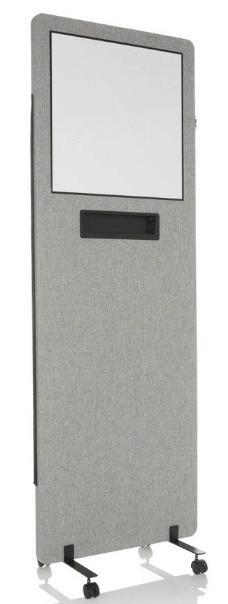 Trennwand Flexmiut Wb - Klar/Hellgrau, Basics, Kunststoff/Textil (60/177/3cm) - MID.YOU
