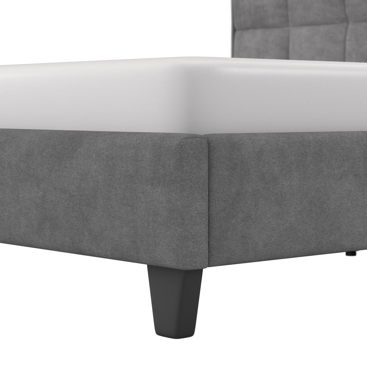 Manželská postel s čelem VALERIA 180x200, šedá - šedá/černá, Moderní, dřevo/kompozitní dřevo (180/200cm) - Bessagi Home
