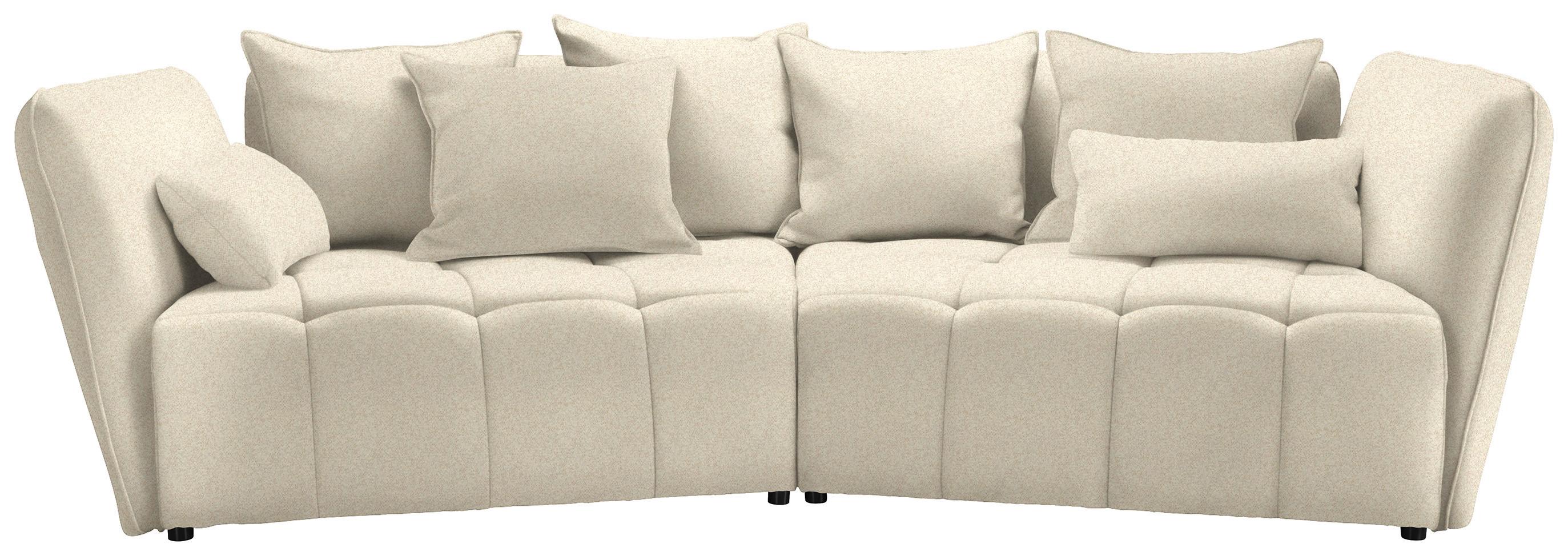 Boxspringová pohovka SOFI, krémová - černá/krémová, Moderní, textil (294/93/152cm) - Premium Living