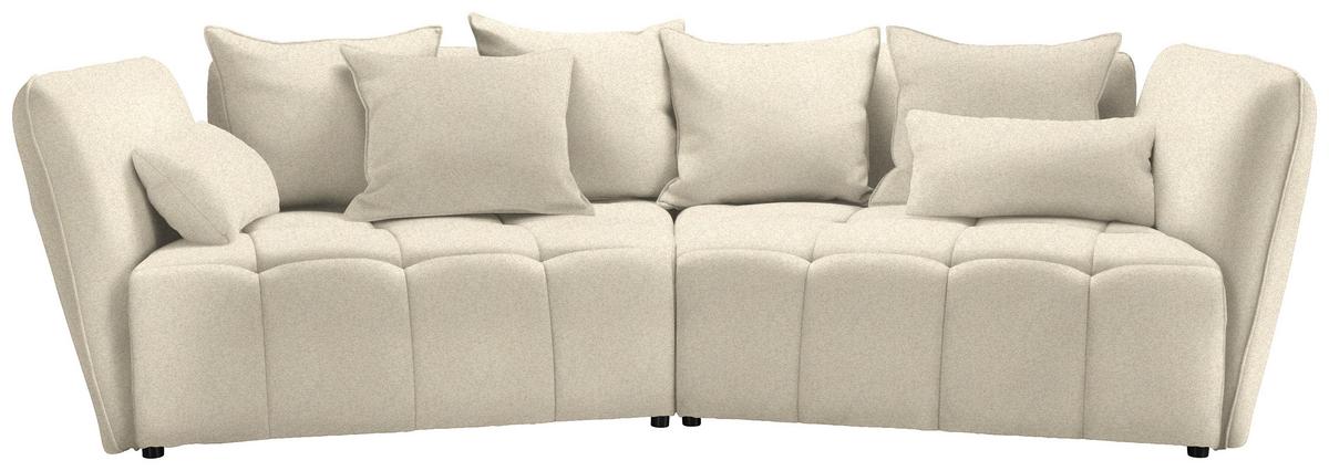 Boxspringová pohovka SOFI, krémová - černá/krémová, Moderní, textil (294/93/152cm) - Premium Living