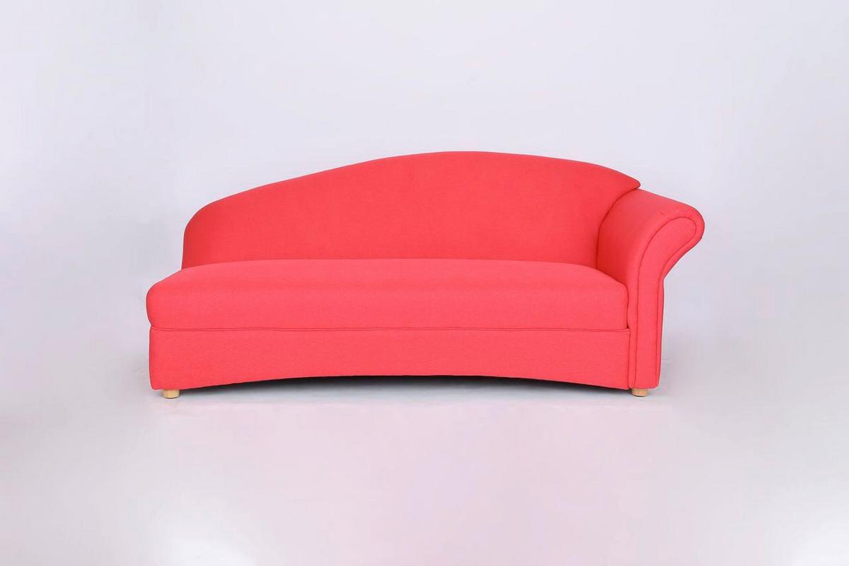 3-Sitzer Loretta ca.193x83x85 cm, Armlehne rechts - Rot, Basics, Holz/Textil (193/83/85cm)