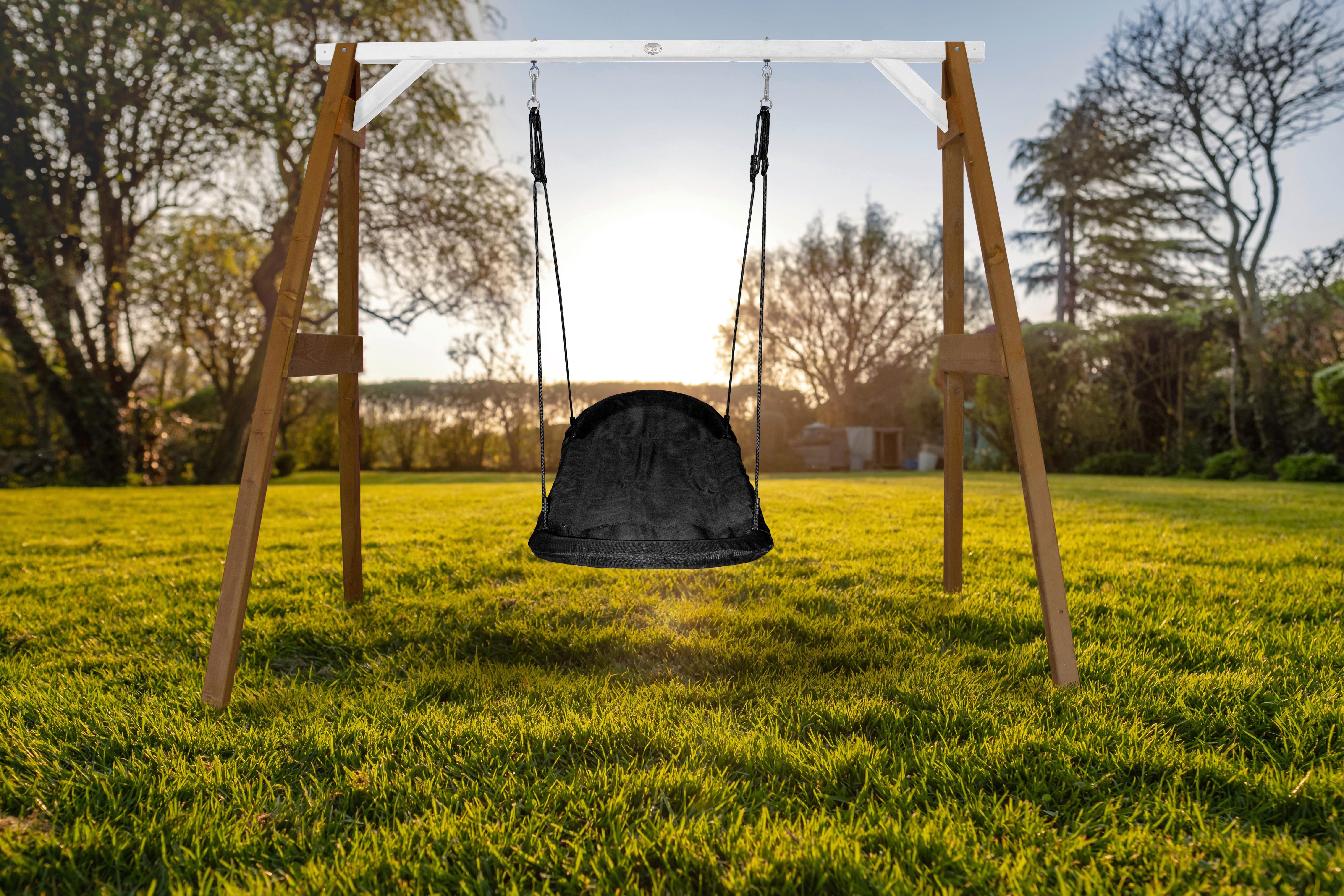 Nestschaukel A030.134.13 - Schwarz/Braun, KONVENTIONELL, Holz (254/207/160cm) - Ambia Garden