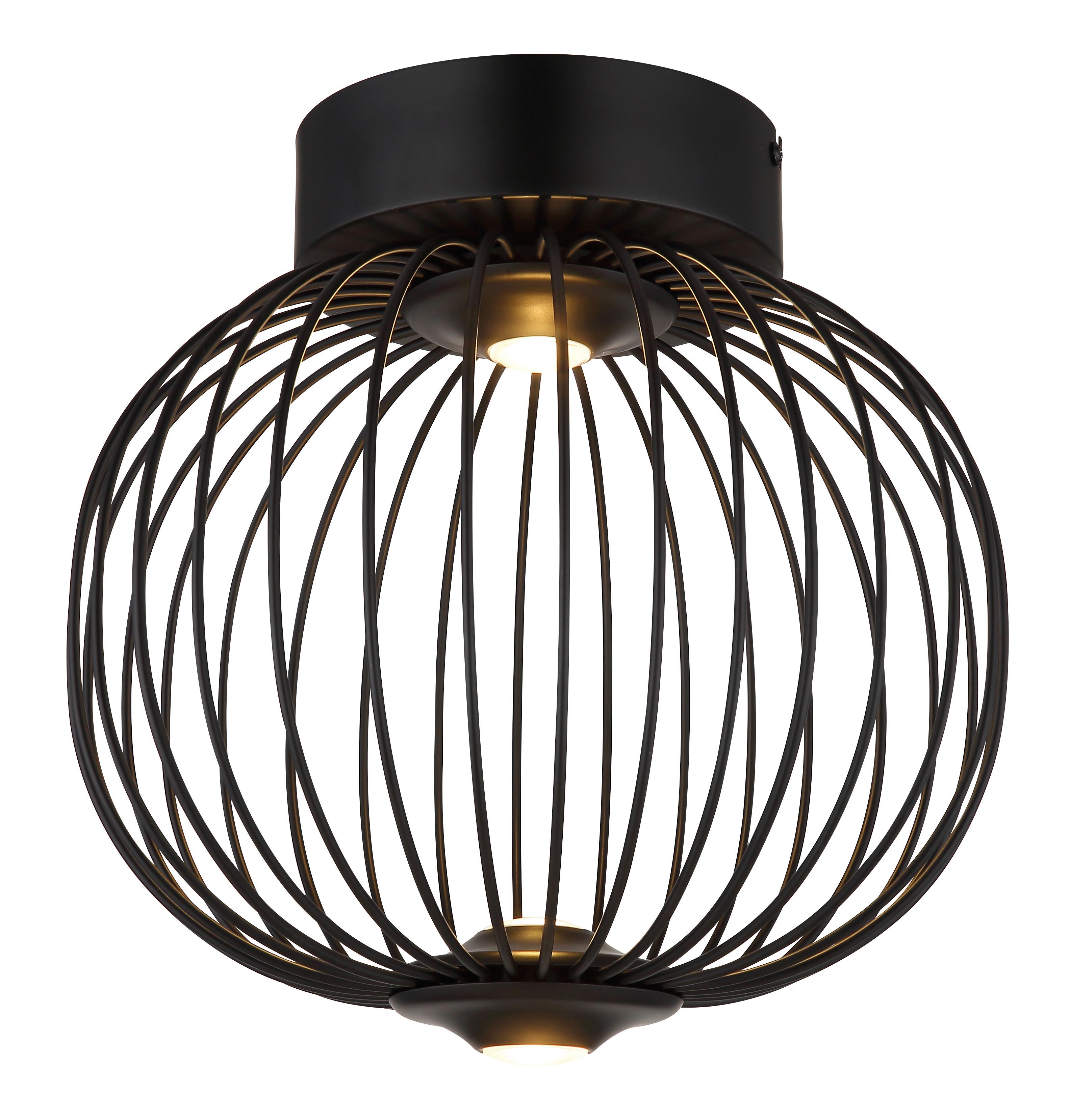 LED-Deckenleuchte 15652d - Schwarz, Basics, Kunststoff/Metall (30/30cm) - Globo