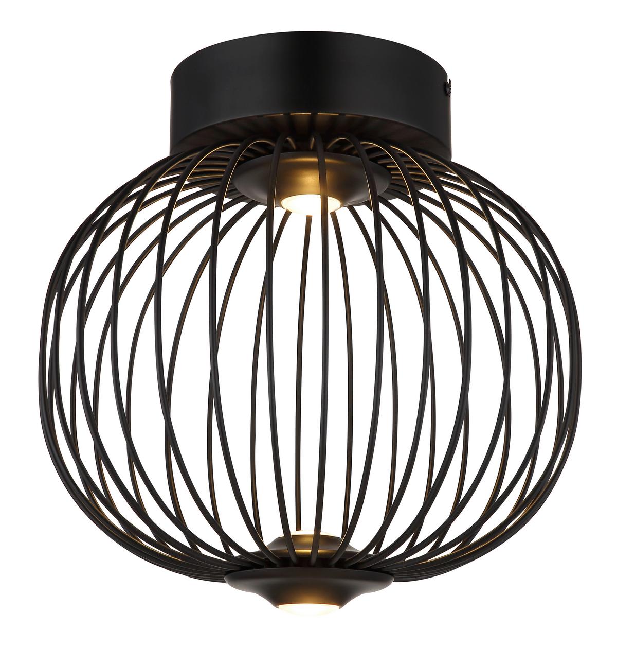 LED-Deckenleuchte 15652d - Schwarz, Basics, Kunststoff/Metall (30/30cm) - Globo