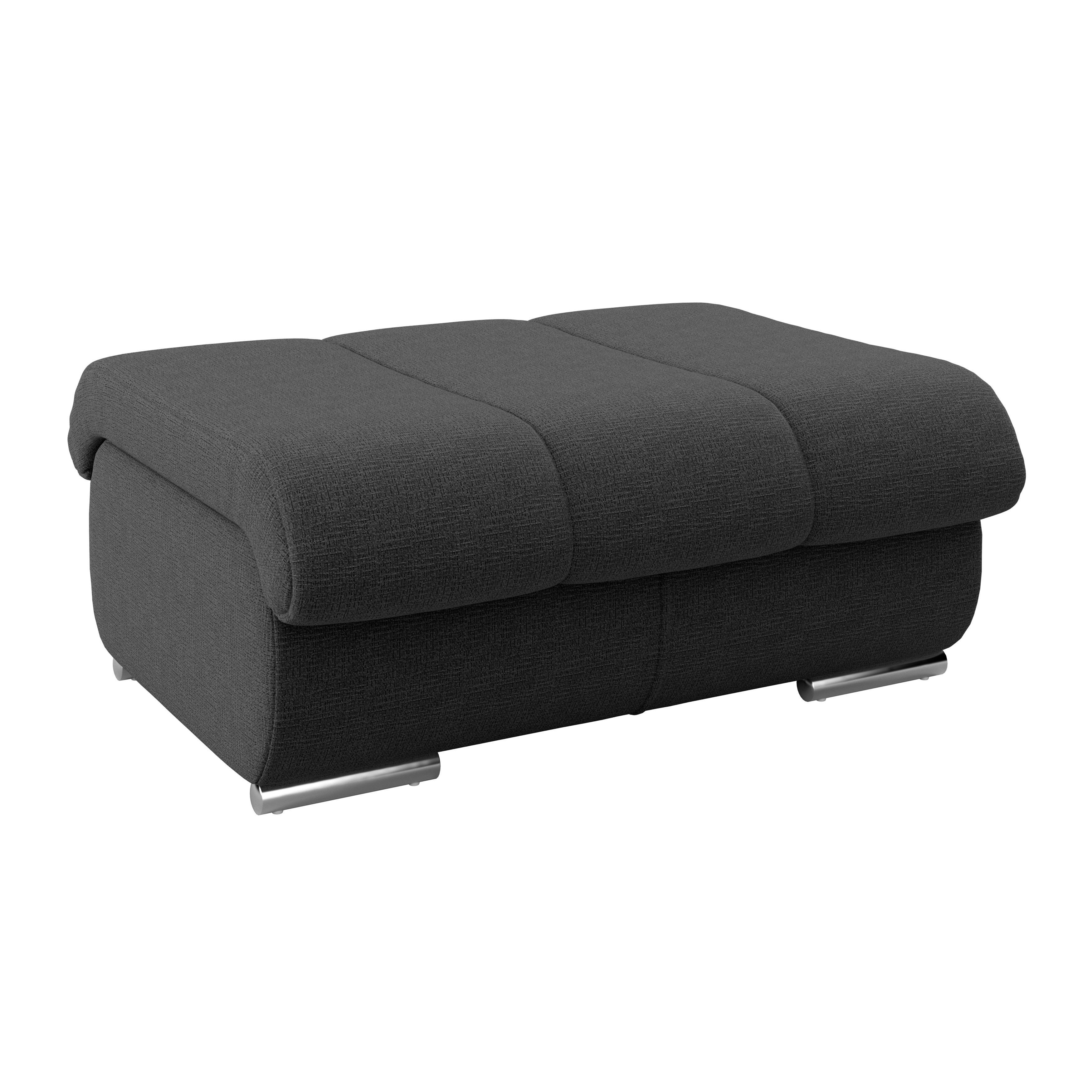 Hocker Multi schwarz, B: 100cm - Chromfarben/Schwarz, MODERN, Textil (100/43/80cm) - Luca Bessoni