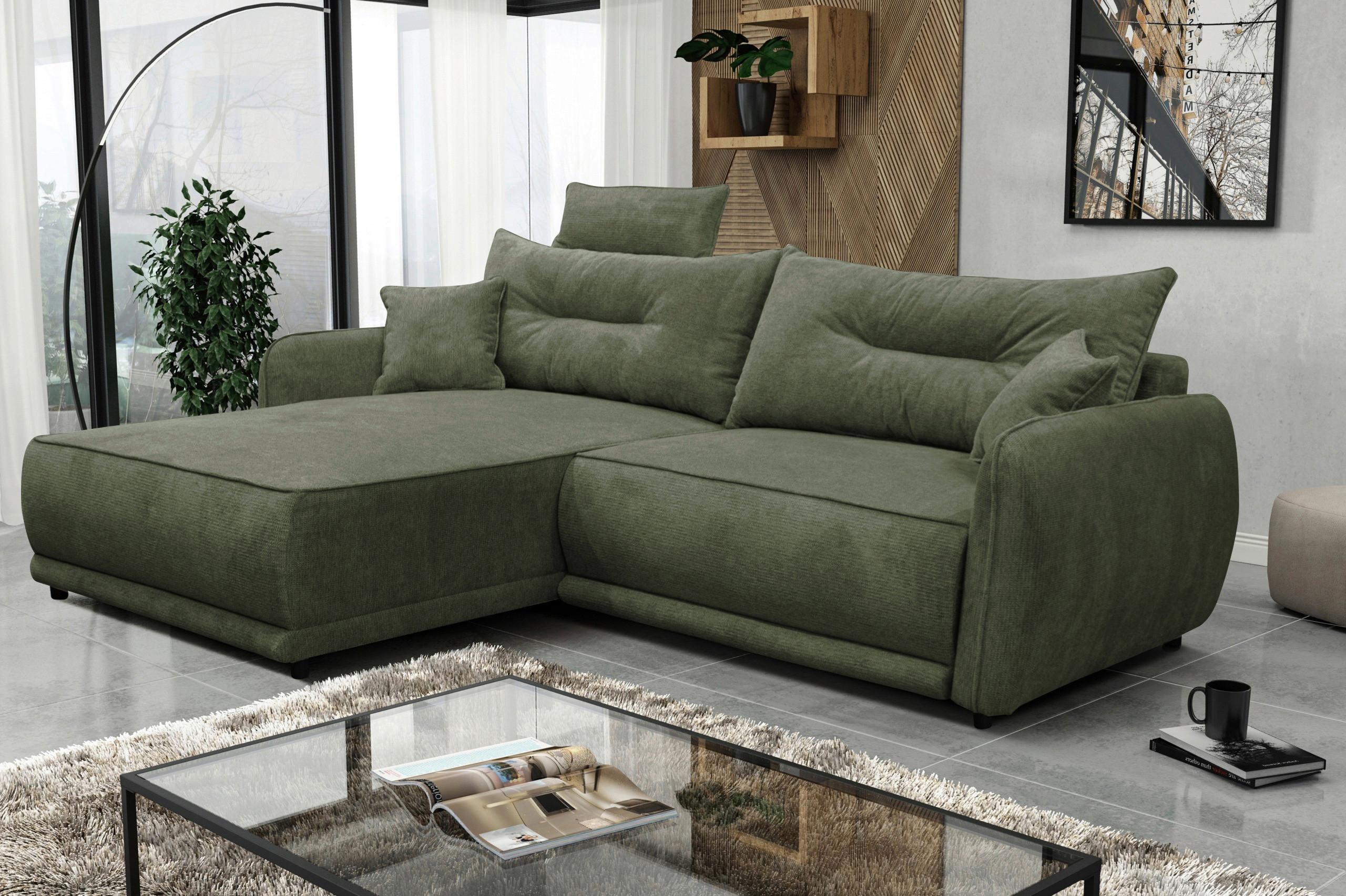 ECKSOFA Fresh Grün 195x264 cm - Schwarz/Grün, Design, Textil (195/264cm) - MID.YOU