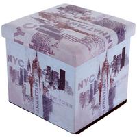 Sitzwürfel Nyc Mit Stauraum Lederlook Multicolor H: 36 Cm - Multicolor, MODERN, Holzwerkstoff/Textil (36/36/36cm)