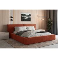 Polsterbett Jasmine mit Bettkasten 140x200 - Terracotta/Schwarz, MODERN, Holz (140/200cm) - Livetastic