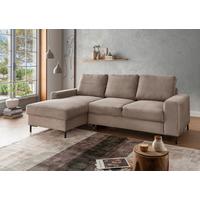 Eckschlafsofa Zona, Graubraun S: 143x237 Cm - Graubraun/Schwarz, KONVENTIONELL, Textil (143/237cm) - Livetastic