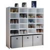Schuhschrank Hinsol Xl Weiß Dekor Für 20 Paare B: 92 Cm - Weiß, KONVENTIONELL, Holzwerkstoff (92/99/33cm) - MID.YOU