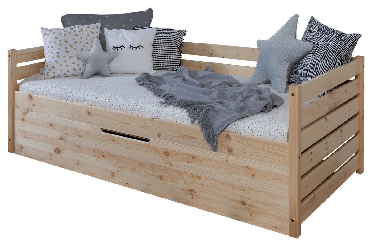 Stauraumbett Naomi - Naturfarben, MODERN, Holz (90/200cm) - MID.YOU