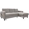 Ecksofa Molly Salz und Pfeffer S: 228x148 cm - Grauweiß/Schwarz, Textil (228/148cm) - MID.YOU