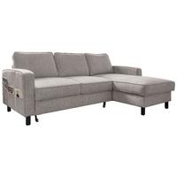 Ecksofa Molly Salz und Pfeffer S: 228x148 cm - Grauweiß/Schwarz, Textil (228/148cm) - MID.YOU
