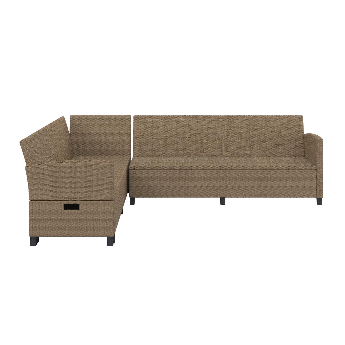 Lounge-garnitúra Porto-Multi - világosbarna/szürke, Modern, műanyag/textil (237/190/73.5cm) - Beldano