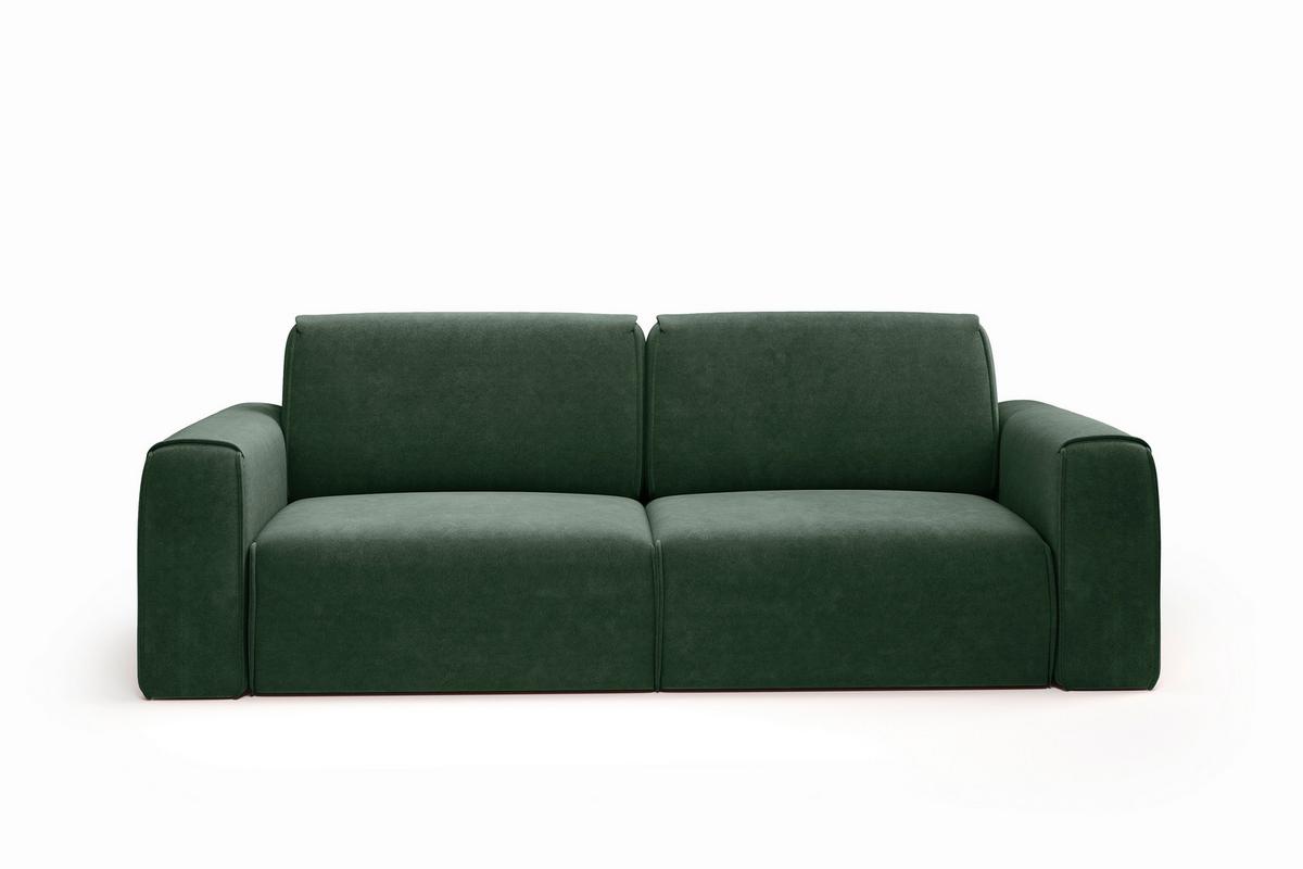 Schlafsofa Tuzzi Dunkelgrün B: 252cm - Dunkelgrün/Schwarz, Basics, Textil (252/94/105cm) - Livetastic