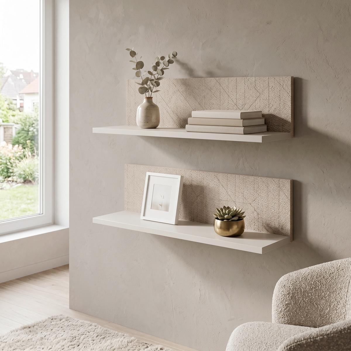 WANDBOARD Edno, Beige B: 60 cm - Beige, Design, Holzwerkstoff (60/15,7/17,3cm) - MID.YOU