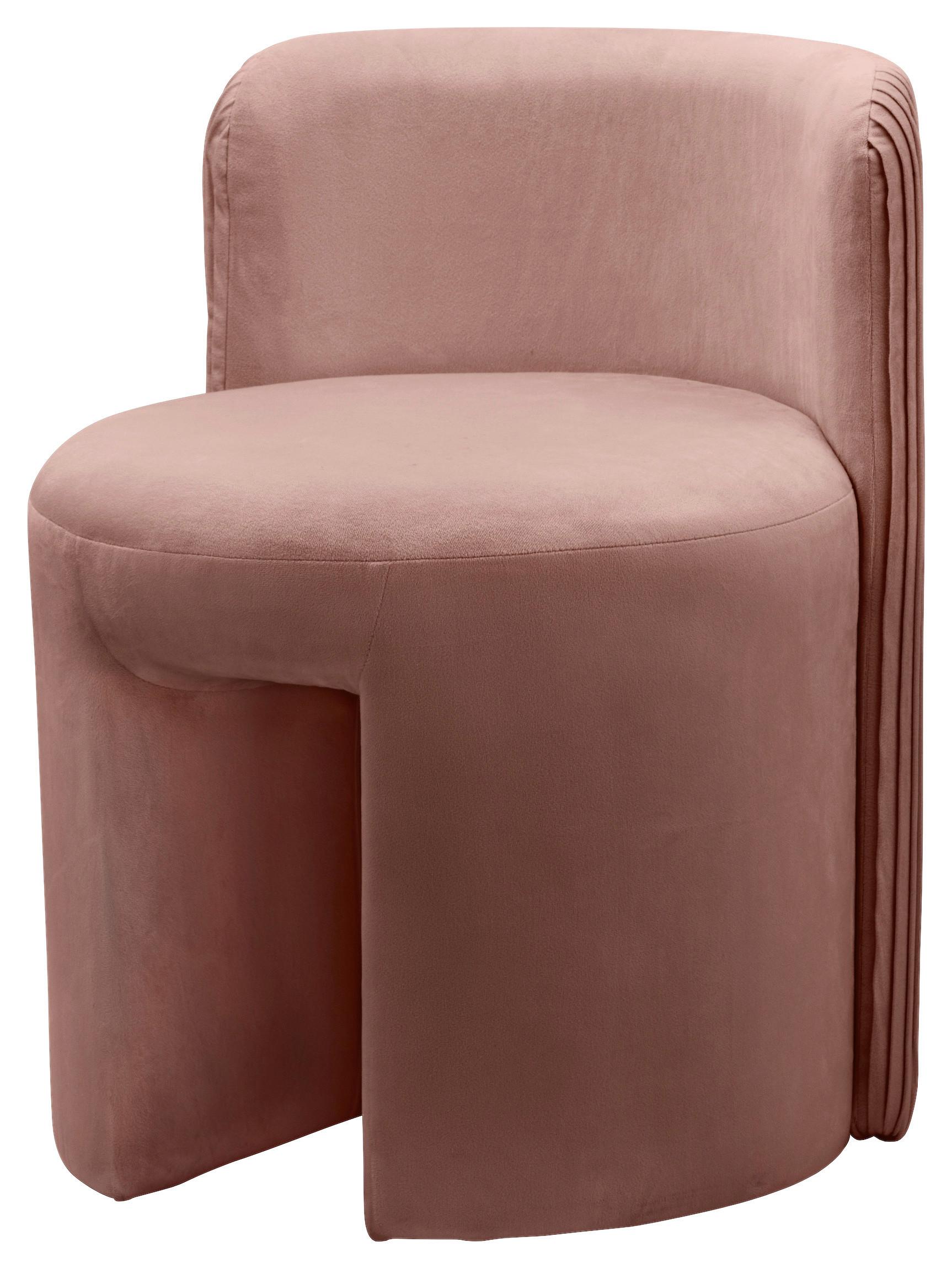 Hocker Curvy Altrosa Polyester, B: 47cm - Altrosa, Design, Kunststoff (47/62,5/52cm) - Kayoom