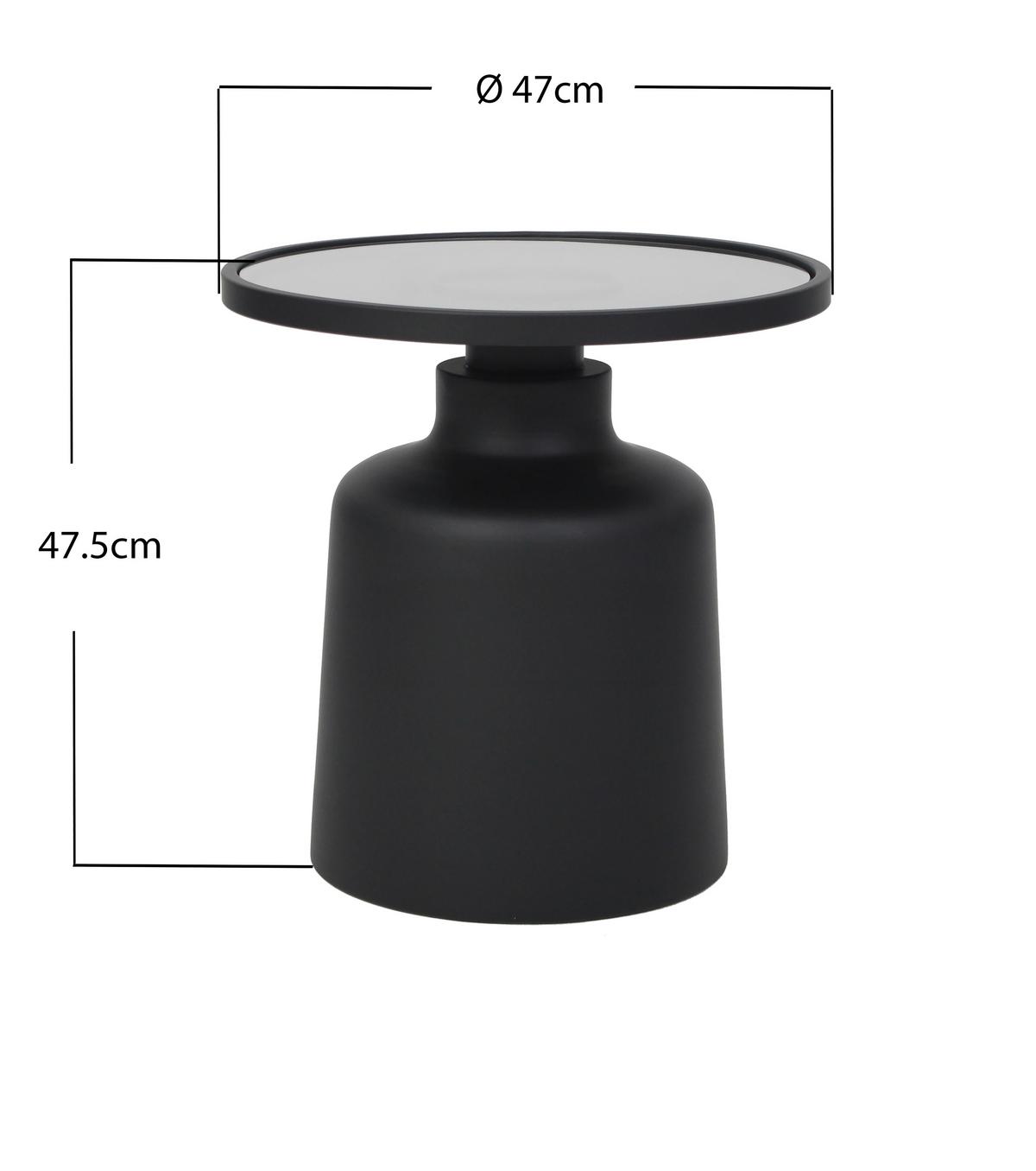 PRÍRUČNÝ STOLÍK JARO -TREND- - čierna, Modern, kov/sklo (47/48cm) - Premium Living