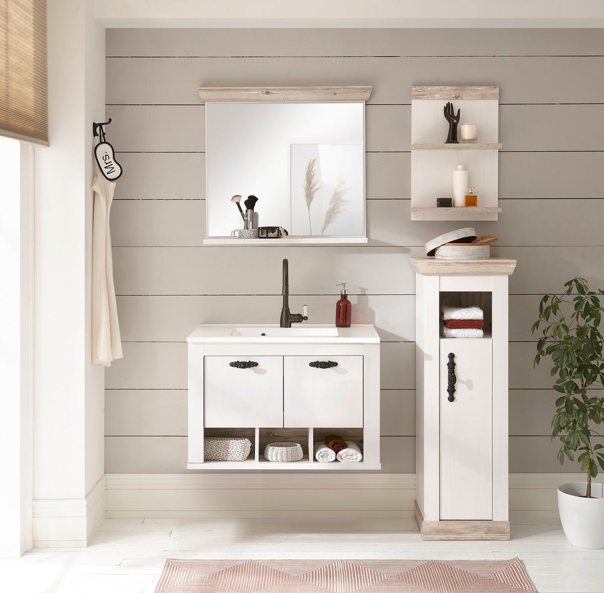 Wandspiegel Florenz Pinienfarben B: 80cm - Pinienfarben, Design, Holzwerkstoff (80/72/15cm) - MID.YOU