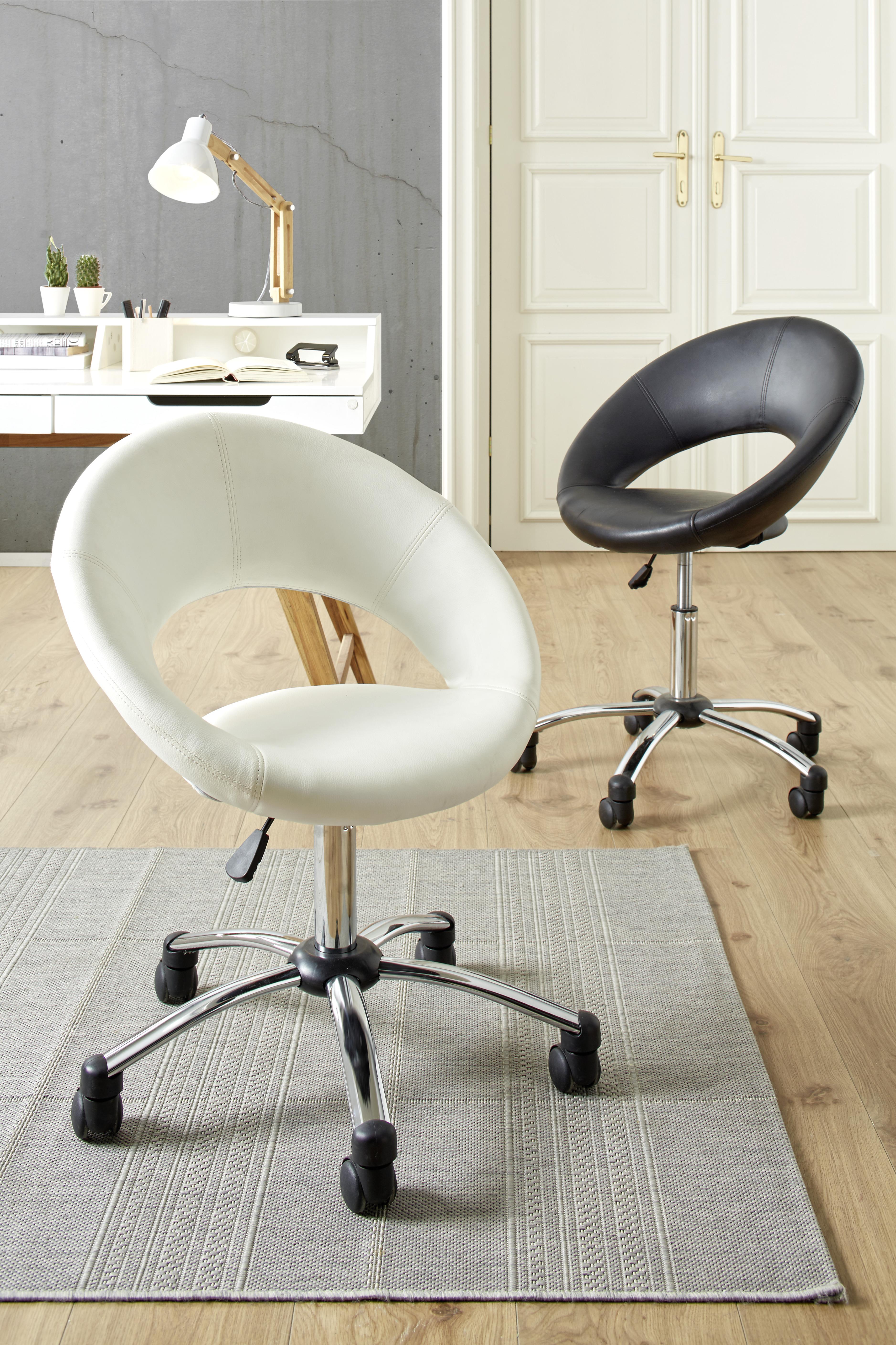 Otočná Stolička Phillipp - čierna/biela, Moderný, kov/textil (61cm) - Modern Living