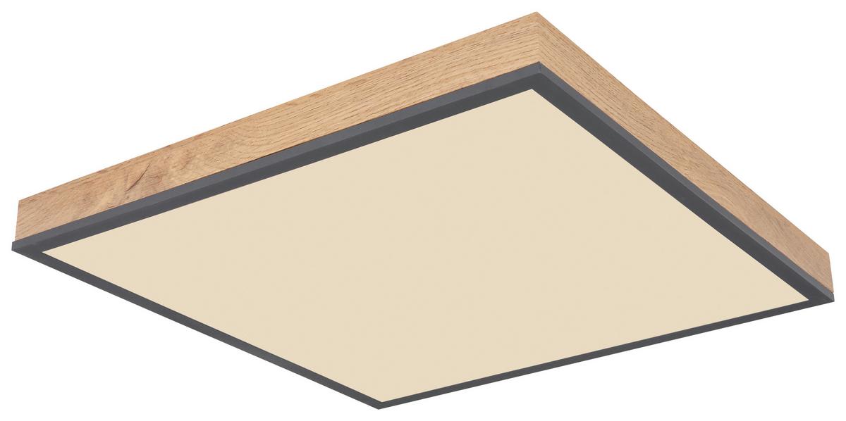 LED-Deckenleuchte Doro L: 45 cm mit Fernbedienung - Opal/Graphitfarben, Basics, Kunststoff/Metall (45/45/7,6cm) - Globo