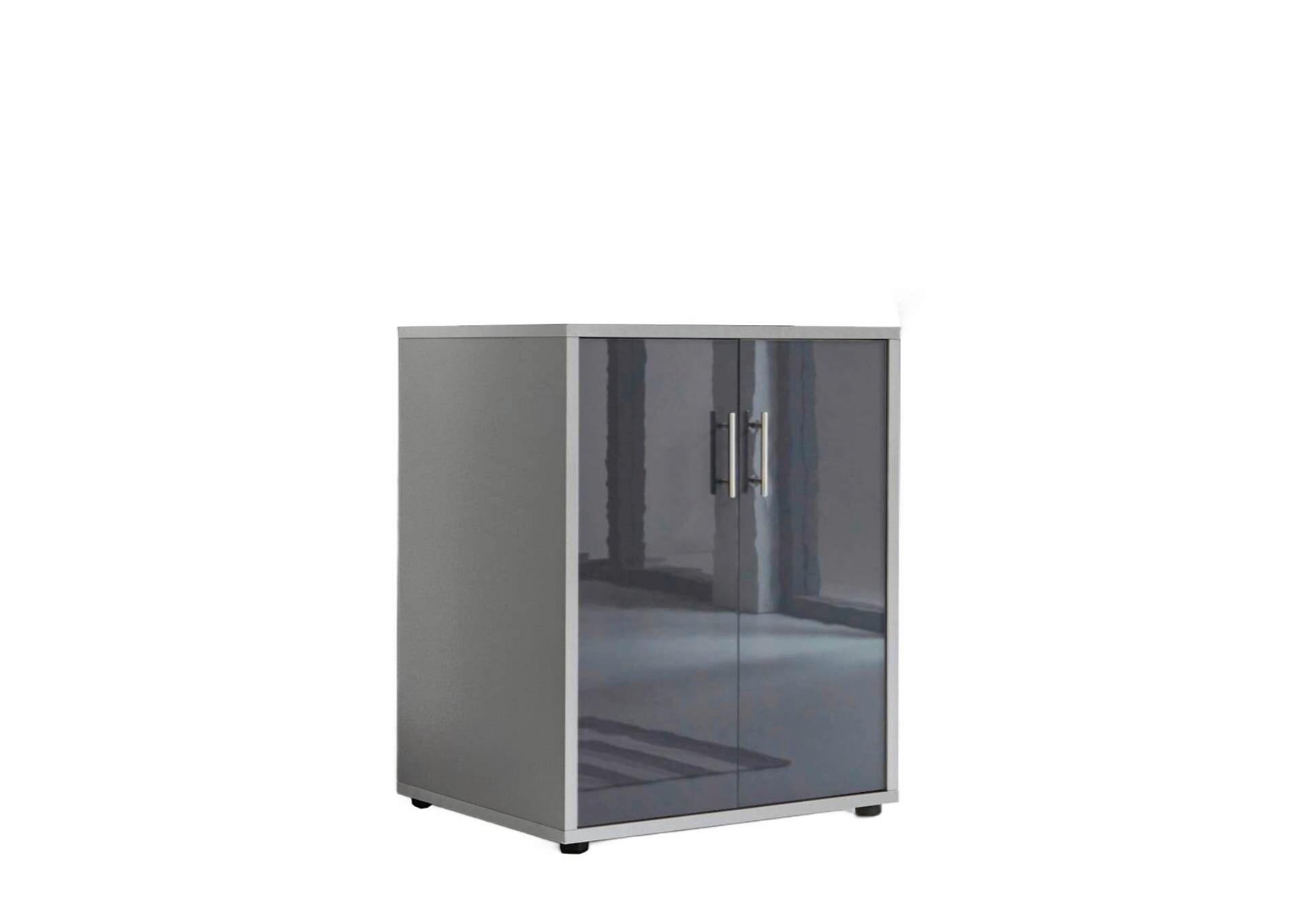 Aktenschrank Office Edition Grau, Anthrazit Hg B: 54cm - Anthrazit Hochglanz/Grau, MODERN, Holzwerkstoff (54/74/50cm) - MID.YOU