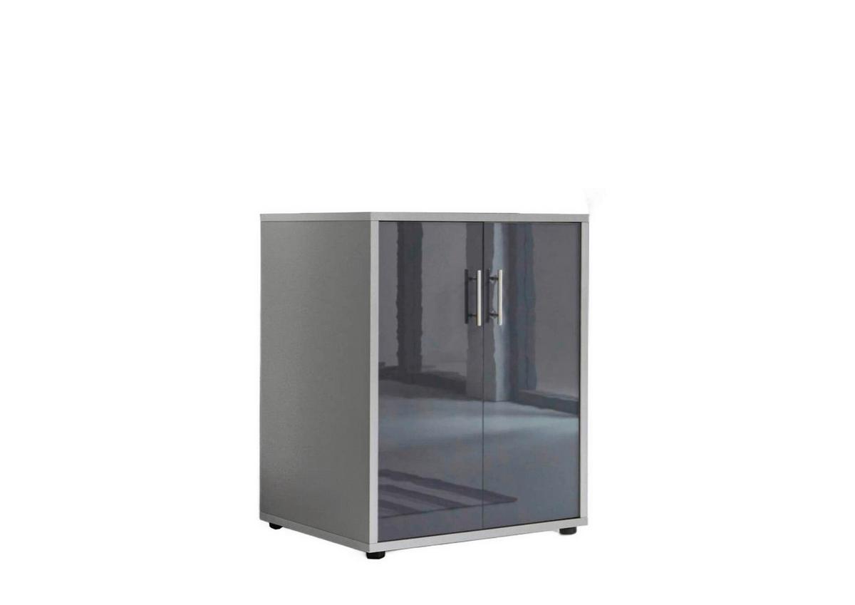 Aktenschrank Office Edition Grau, Anthrazit Hg B: 54cm - Anthrazit Hochglanz/Grau, MODERN, Holzwerkstoff (54/74/50cm) - MID.YOU