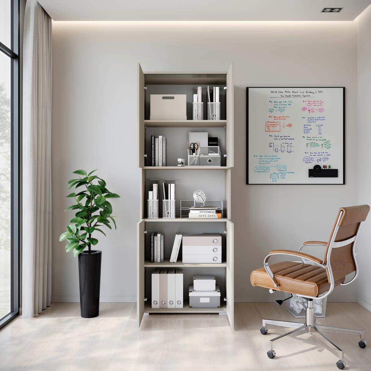 Aktenschrank Vera Beige/Kaschmir B: 68cm - Kaschmir/Beige, Design, Holzwerkstoff (68/181,9/33cm) - Livetastic