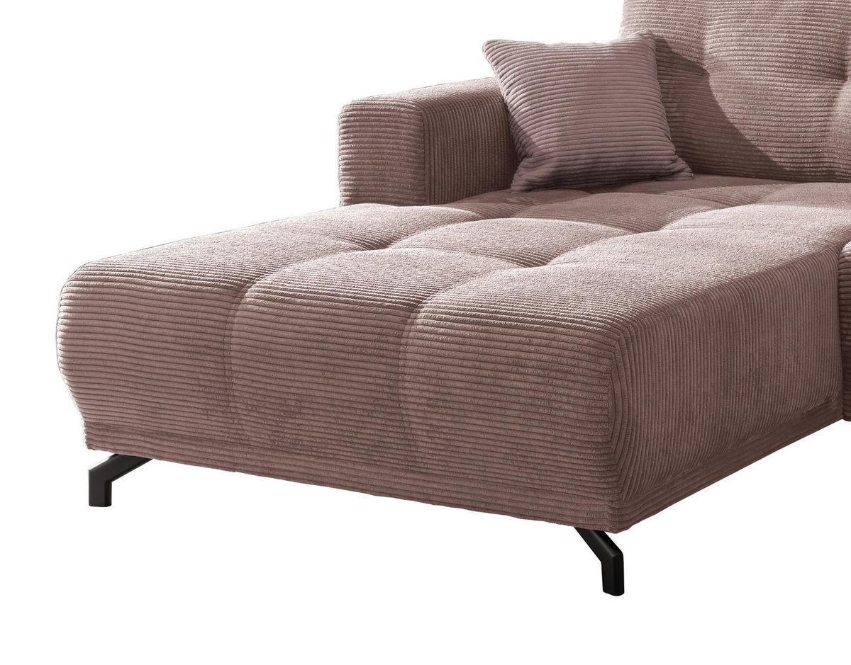 Ecksofa Restato Rosa S: 177x246 cm - Schwarz/Rosa, MODERN, Holz/Textil (177/246cm) - MID.YOU
