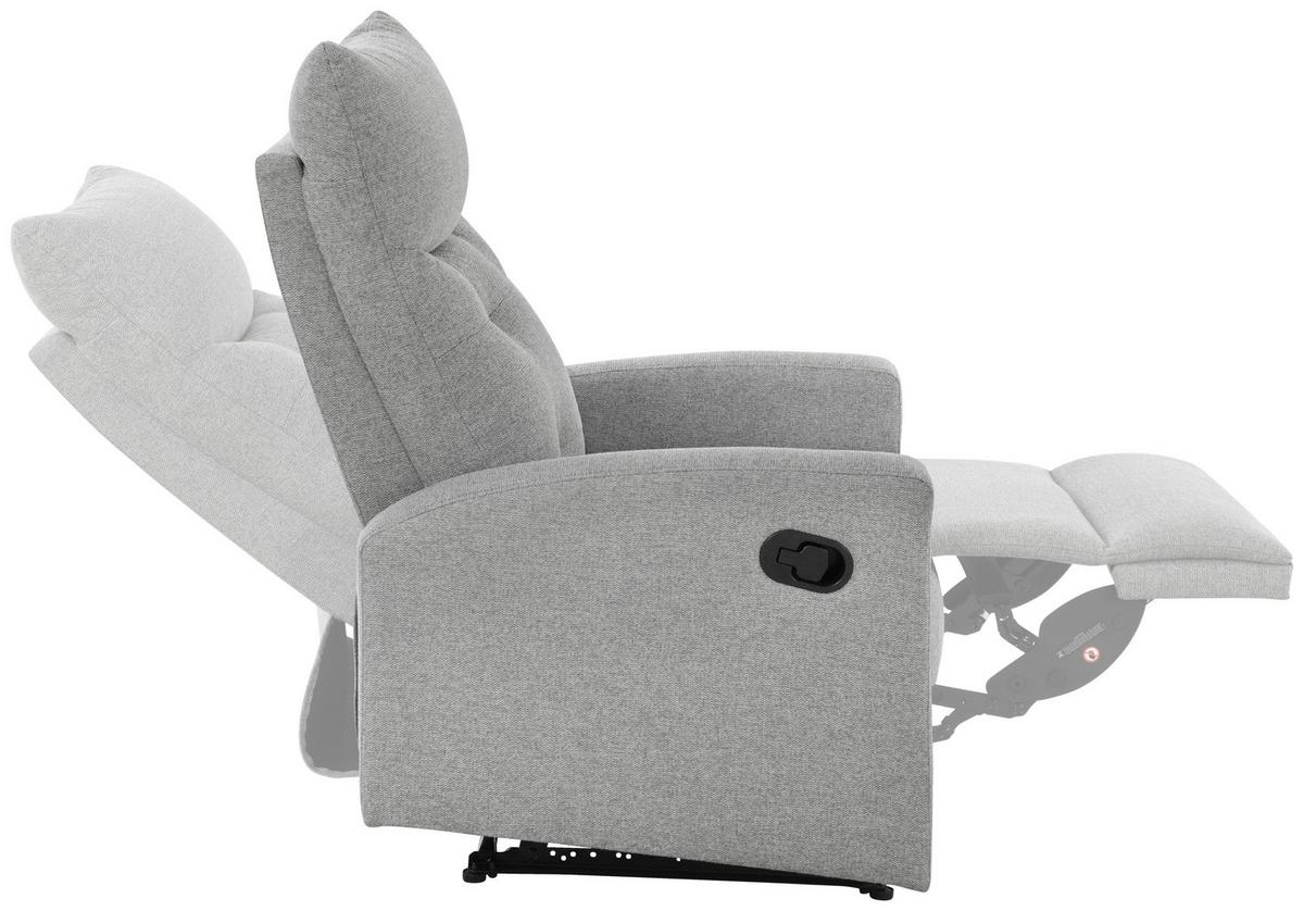 Sitzgarnitur 3-tlg. Nuvia Mit Relaxfunktion Grau - Schwarz/Grau, Design, Textil - Livetastic