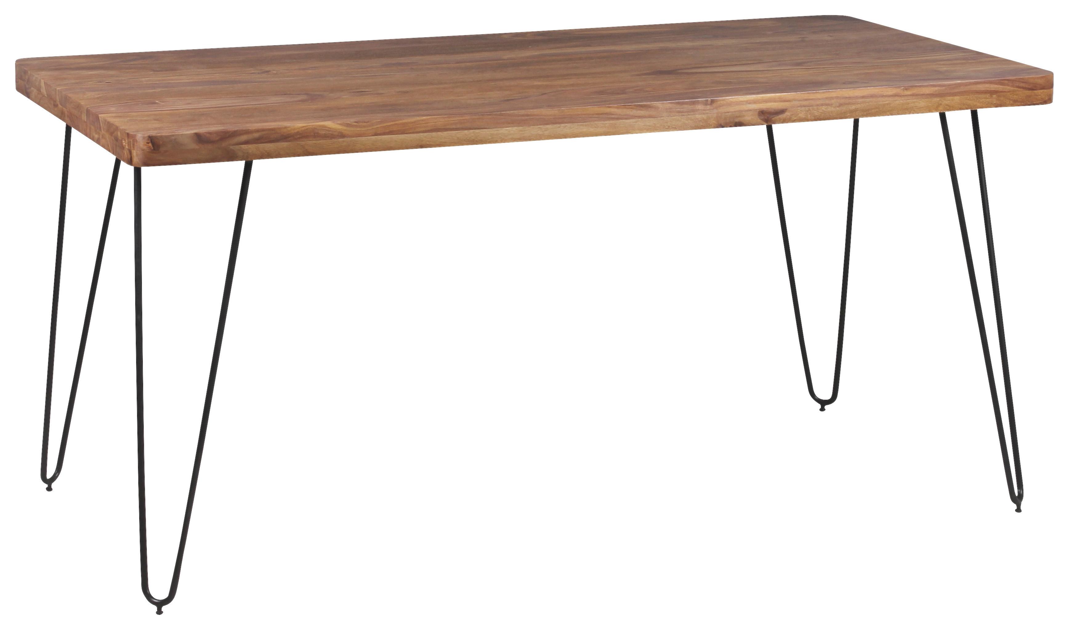 Esstisch Wl1.499 - Sheeshamfarben/Schwarz, Design, Holz/Metall (160/80/76cm) - MID.YOU