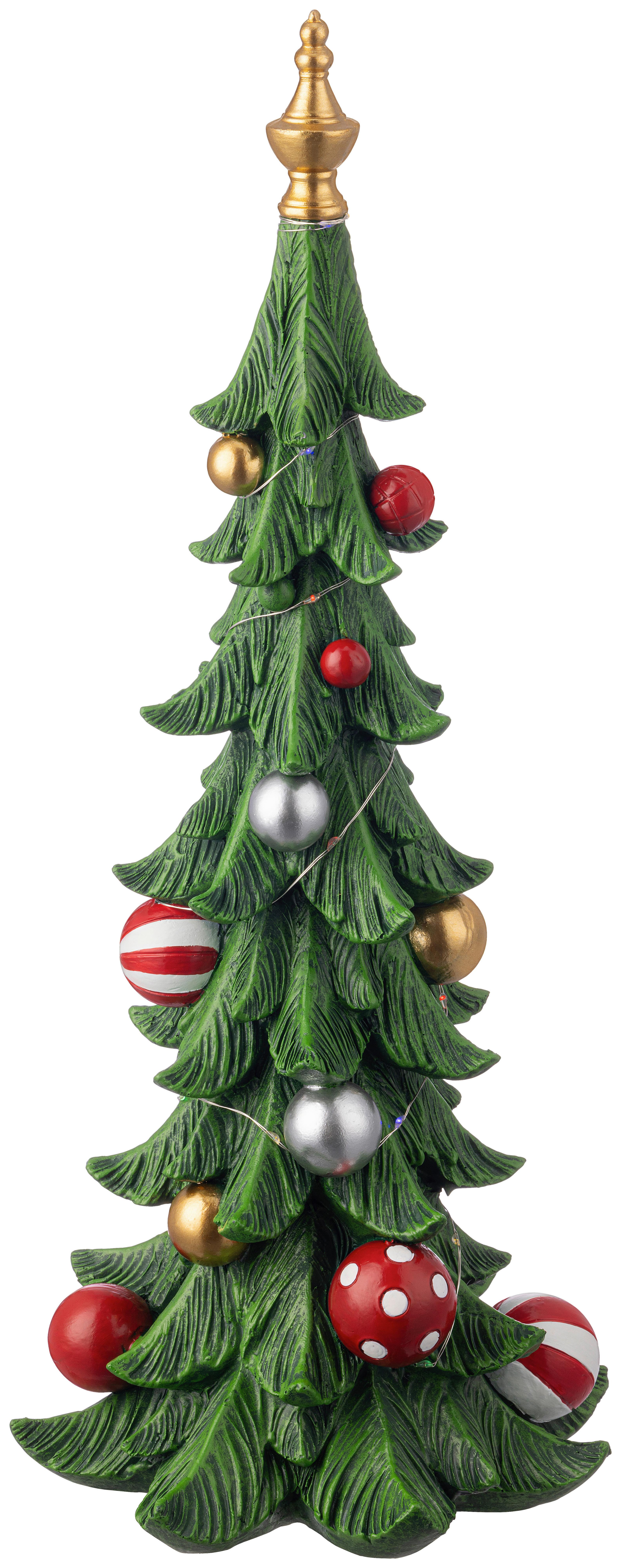 DEKOWEIHNACHTSBAUM Lydia - Waldgrün/Multicolor, KONVENTIONELL, Kunststoff (19/19/47cm) - Luca Bessoni