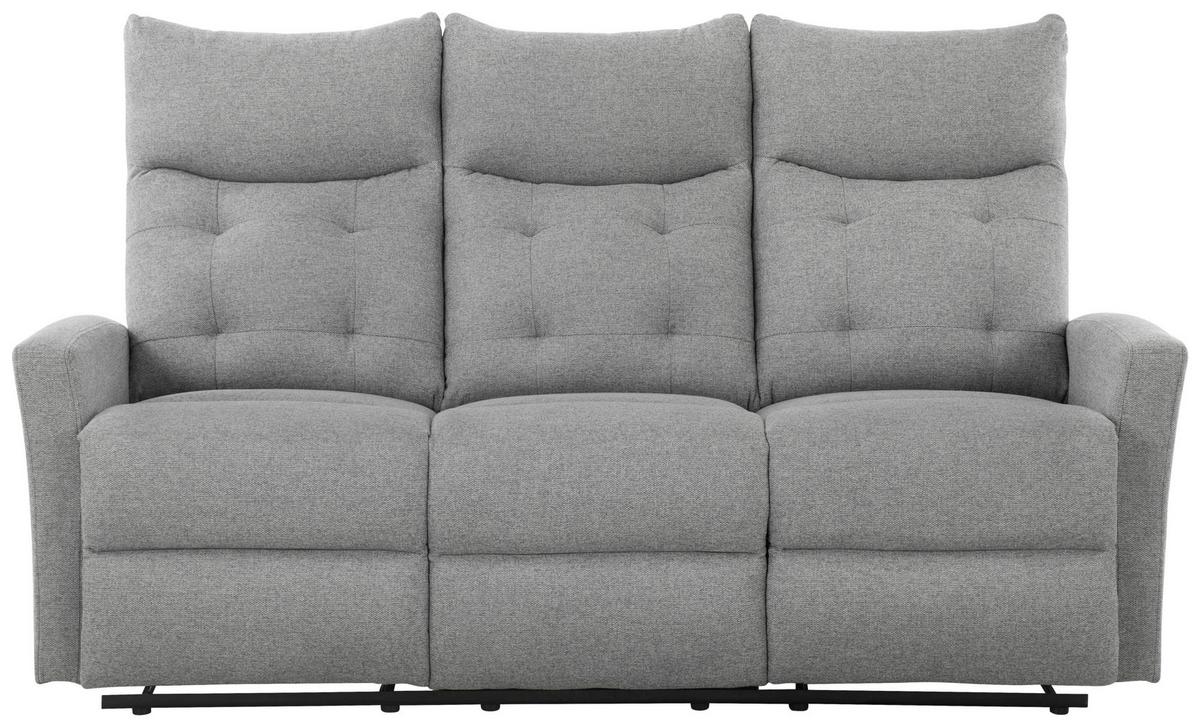 Sitzgarnitur 3-tlg. Nuvia Mit Relaxfunktion Grau - Schwarz/Grau, Design, Textil - Livetastic