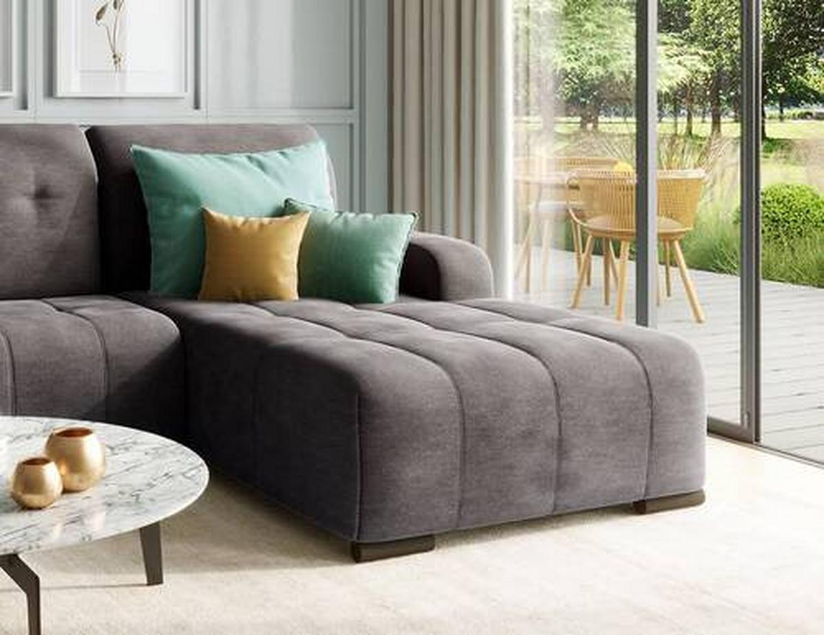 Ecksofa Vicari - Anthrazit/Schwarz, MODERN, Textil (185/292cm) - Livetastic