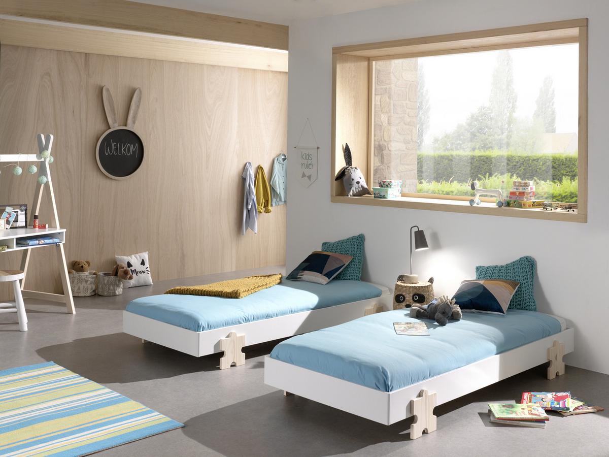 Stohovatelná postel MODULO bílá - barvy borovice/bílá, Moderní, dřevo/kompozitní dřevo (90/200cm) - MID.YOU