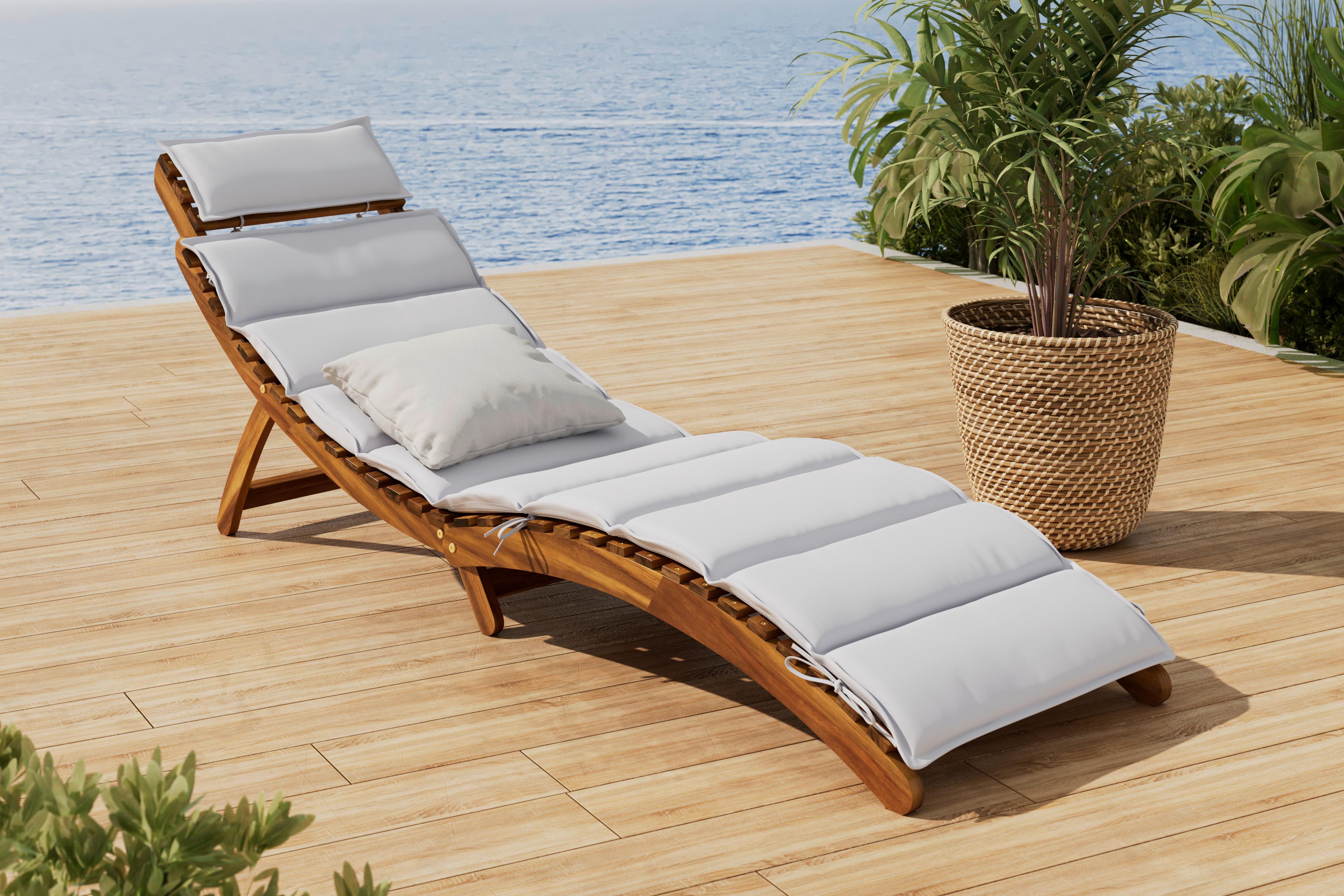 ZÁHRADNÉ LEŽADLO NATALIE - béžová, Natur, drevo/textil (180/62/54cm) - Mömax