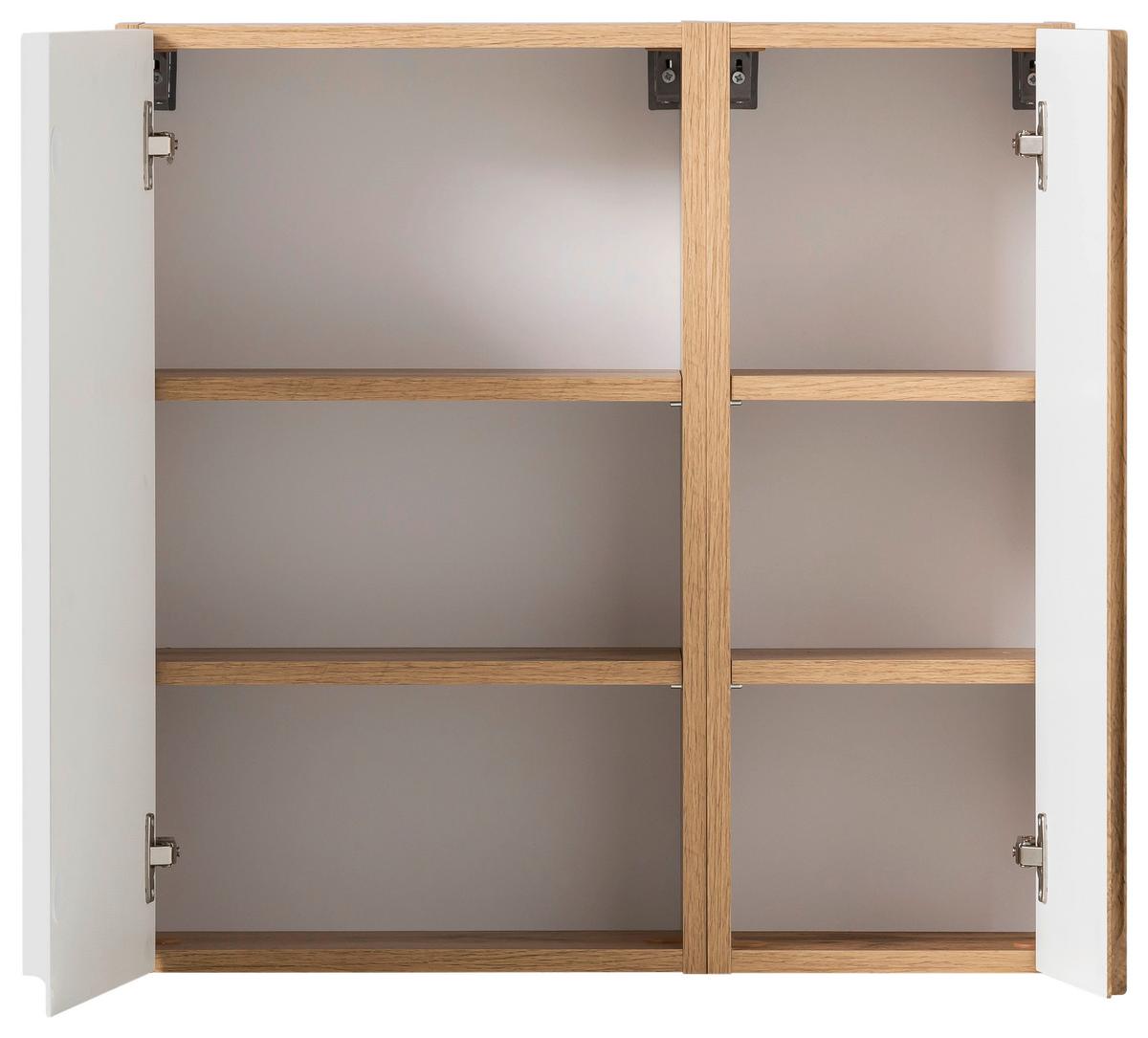 Hängeschrank Varese B: 65 cm Wotaneiche Dekor/Weiß - Eiche Wotan/Weiß, MODERN, Holzwerkstoff (65/64/20cm) - Held
