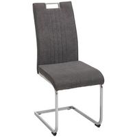 Stolička Katja Sivá - sivá/chrómová, Moderný, kov/textil (42/98/56cm) - Modern Living