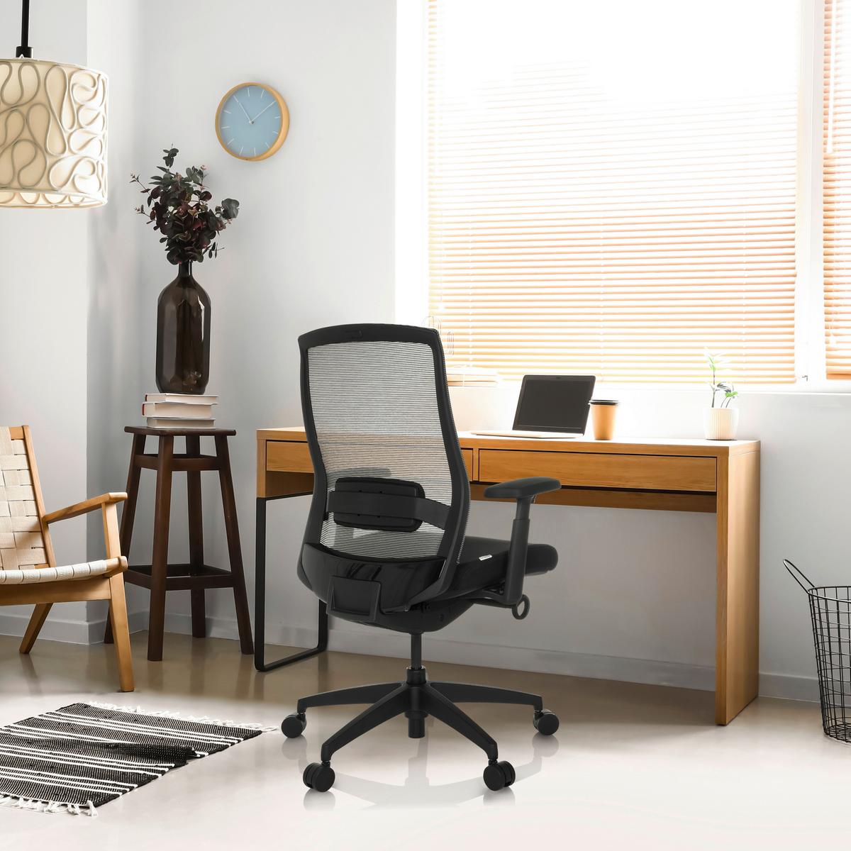 Drehstuhl Colore Schwrz B: 65 cm - Schwarz, MODERN, Kunststoff/Textil (65/95 - 103/70cm) - MID.YOU