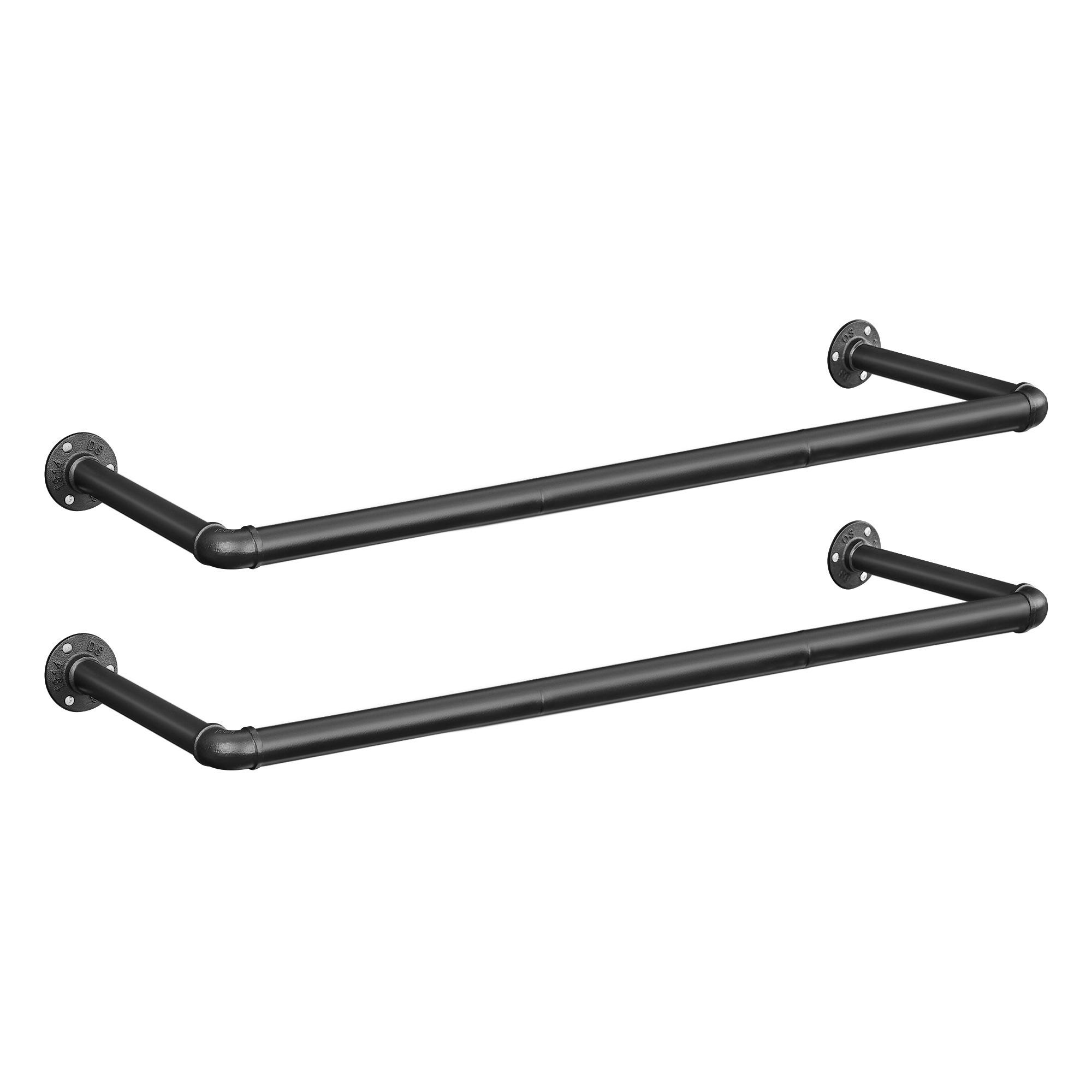 Wandgarderobe Schwarz B: 30 cm - Schwarz, Basics, Metall (30/92cm)