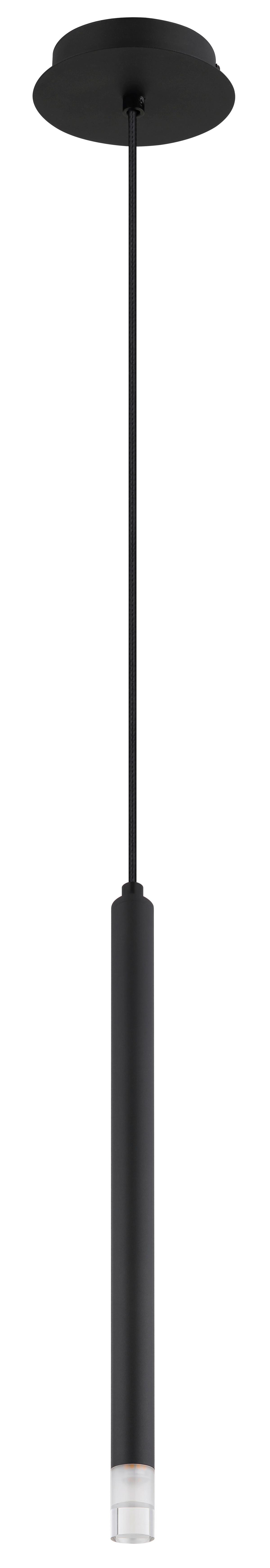 Hängeleuchte 15629-1 - Klar/Schwarz, Basics, Kunststoff/Textil (12/120cm) - Globo