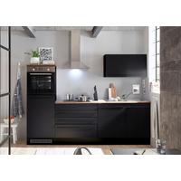 Küchenzeile Jazz 6 Ohne Geräte 260 Cm Schwarz - Eichefarben/Schwarz, KONVENTIONELL, Holzwerkstoff (260cm) - MID.YOU