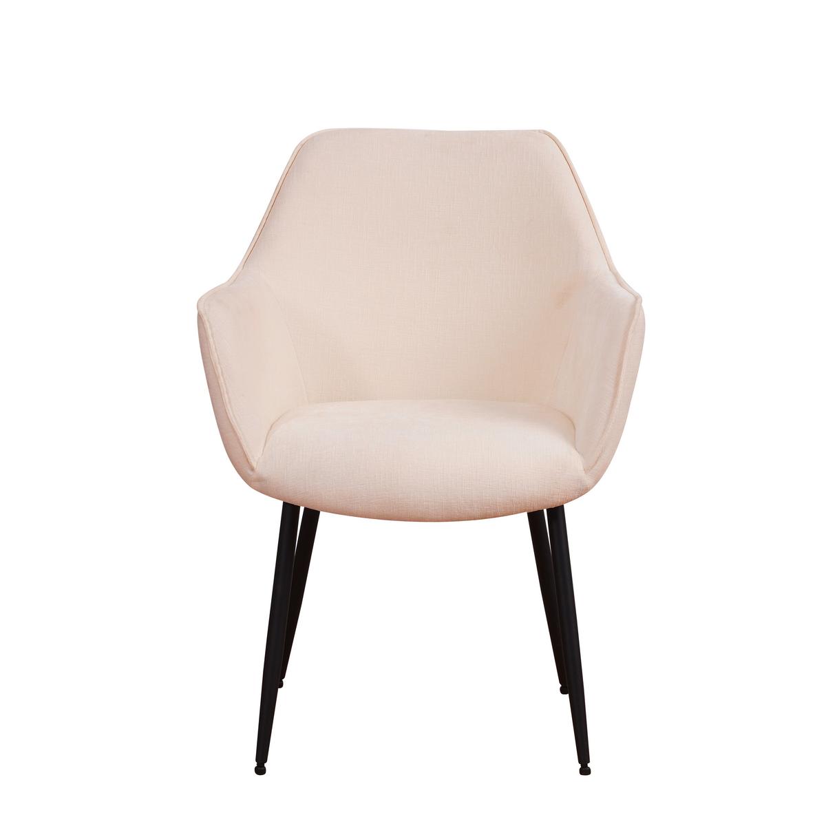 Armlehnstuhl-set Rennes Weiß B: 61 Cm - Cognac/Schwarz, MODERN, Textil/Metall (61/84/59,5cm) - MID.YOU