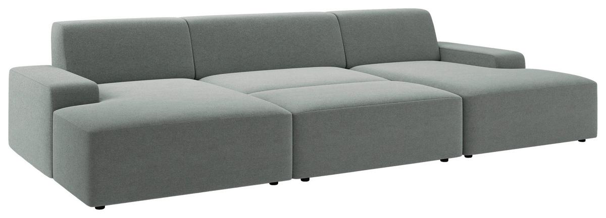 Hocker Wien, Grau B: 112 cm - Schwarz/Grau, MODERN, Textil (112/44/66cm) - Trendmanufaktur