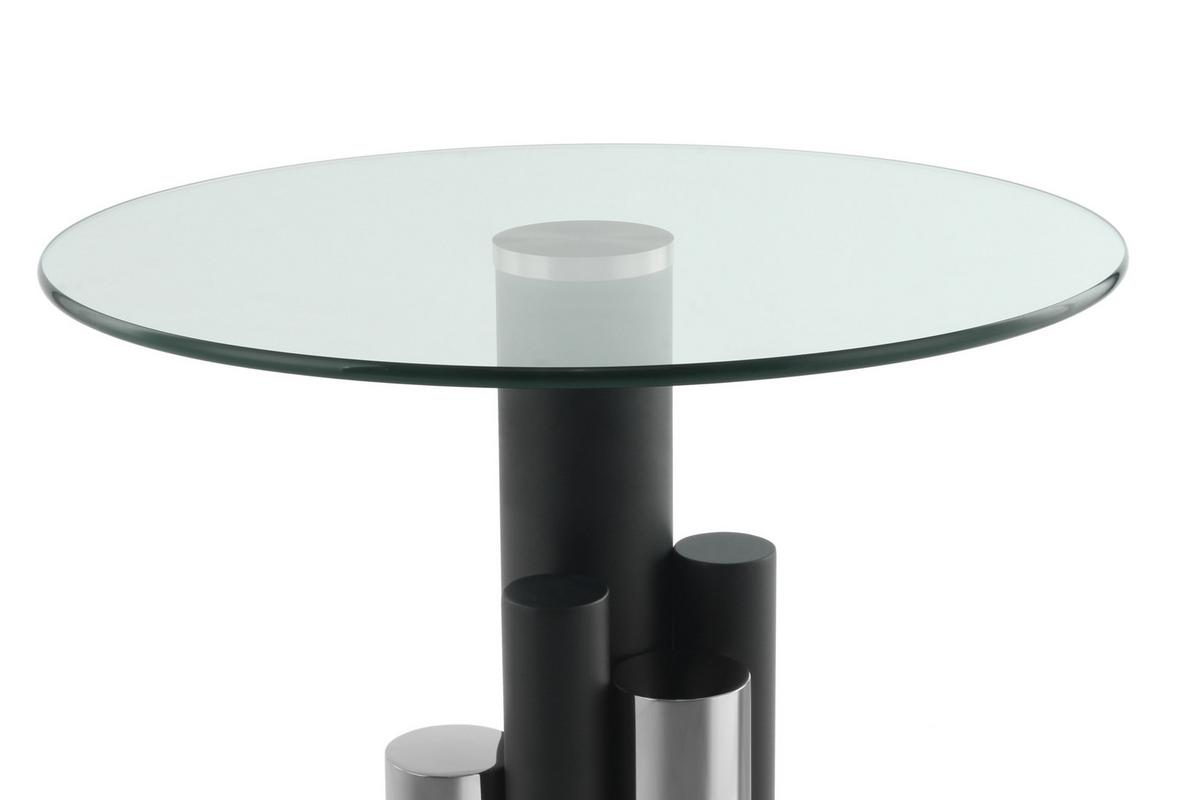 Beistelltisch Mit Glasplatte Rund Ontario, Klar/silber - Silberfarben, MODERN, Glas/Metall (46/46/52cm) - Kayoom