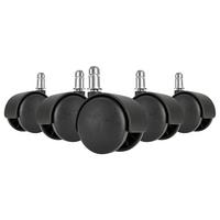 Bürostuhlrollen Ø 5 Cm Schwarz 5er-Set - Schwarz, Basics, Kunststoff (5cm) - MID.YOU