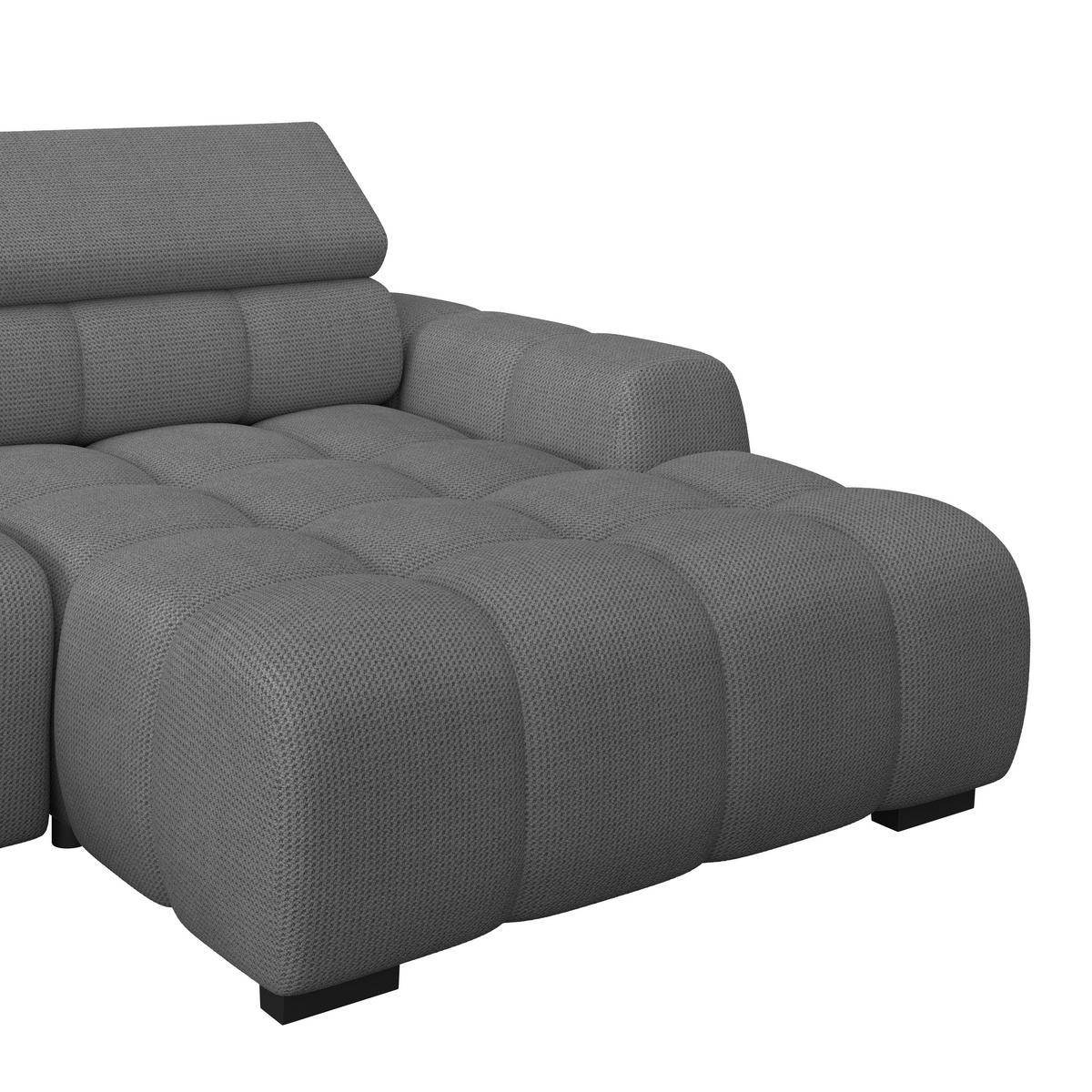 Ecksofa Fargo S Anthrazit, B: 285 Cm - Anthrazit/Schwarz, Trend, Textil (285/168cm)