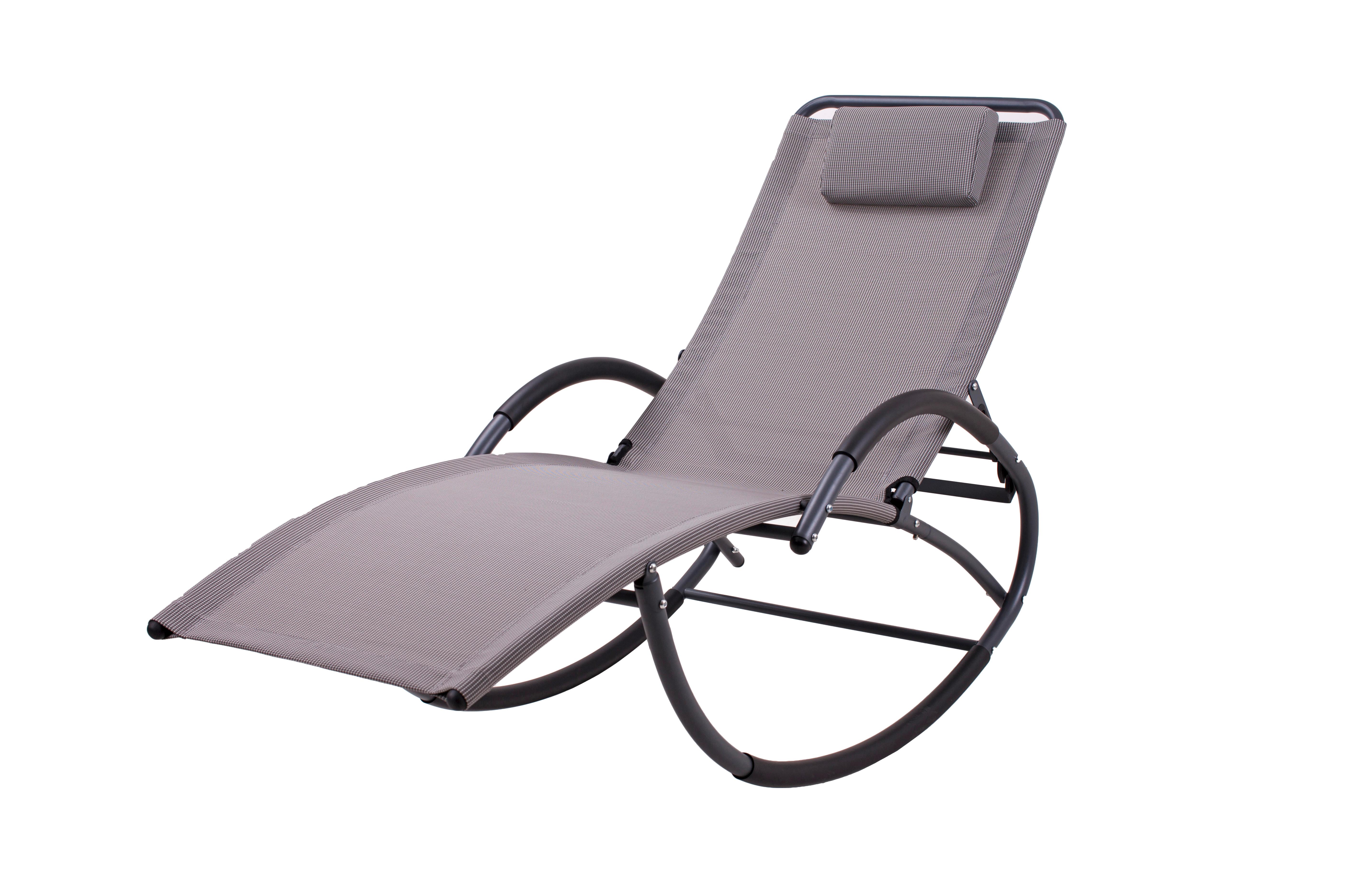 Schaukelliege Siros - Anthrazit/Grau, Basics, Kunststoff/Metall (63/106/177cm) - Gardenson