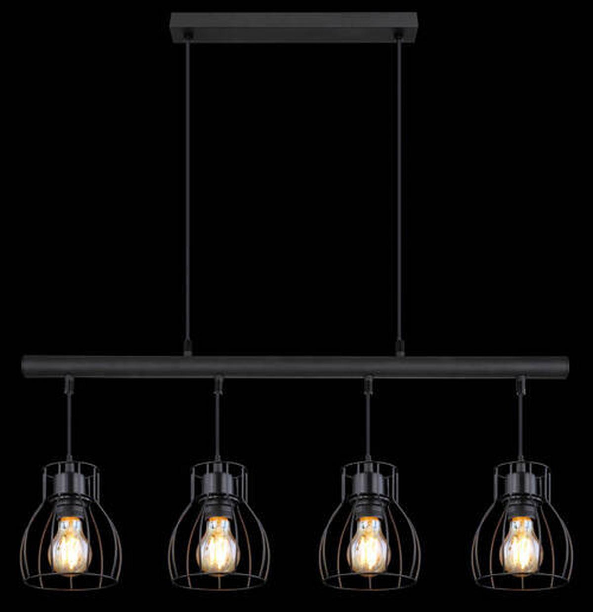 LED-Hängeleuchte 15326-4lm - Schwarz, Trend, Kunststoff/Metall (77/14/120cm) - Globo