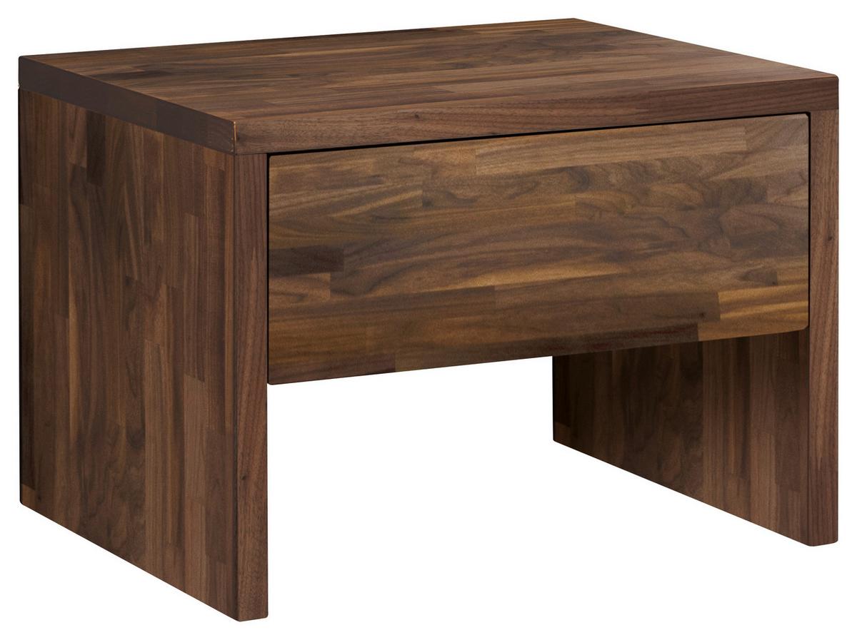 Nachtkästchen Salva, Nussbaumfarben B: 48 Cm - Nussbaumfarben, Natur, Holz (48/35/40cm) - Hasena